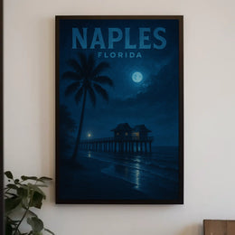 Naples Florida Moonlit Serenity Poster Wall Art 18x24