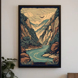 Serene Canyon Landscape Poster
