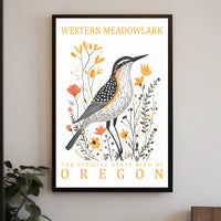 Western Meadowlark Oregon State Bird Art Poster