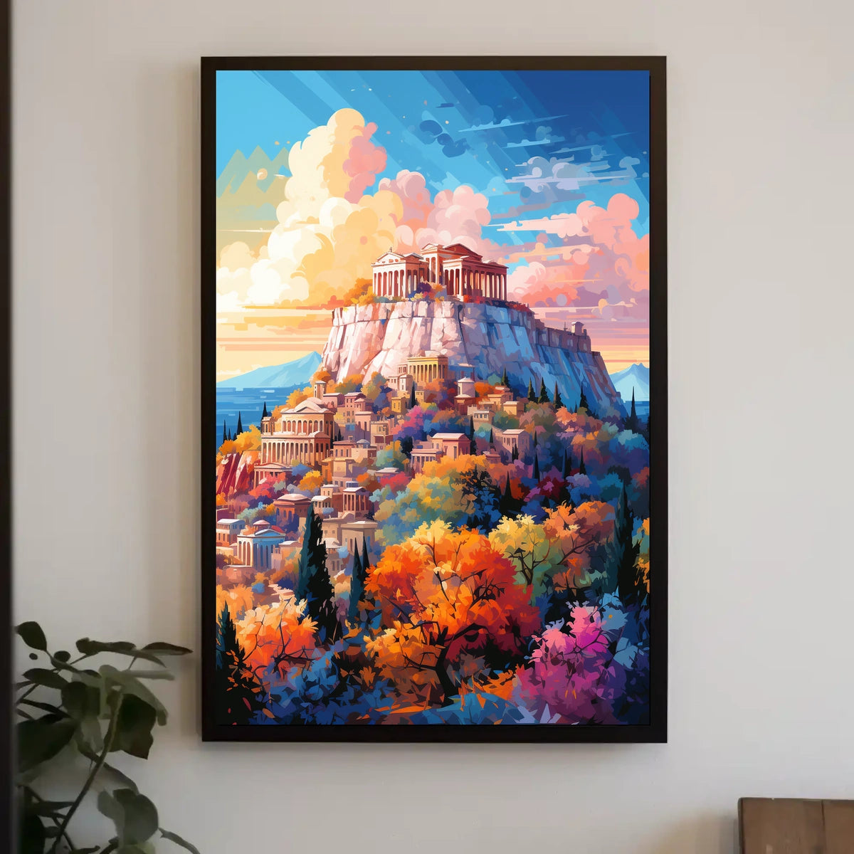 Acropolis Athens Illustration: Greek Heritage Cultural Poster
