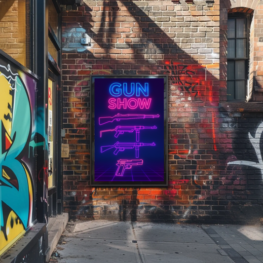 Gun Show Neon Firearm Poster