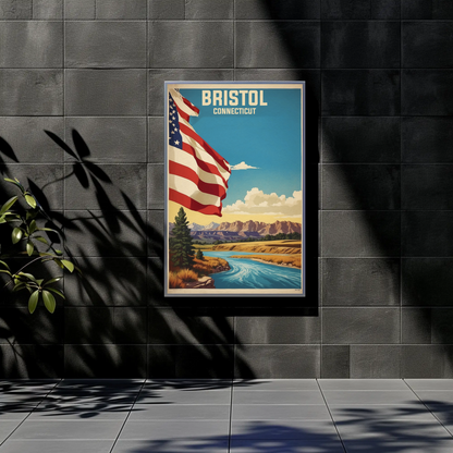 Bristol Connecticut American Scene Art Vintage Travel Poster