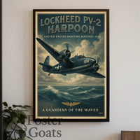 Lockheed PV-2 Harpoon WWII Aircraft Vintage Poster
