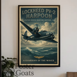 Lockheed PV-2 Harpoon WWII Aircraft Vintage Poster