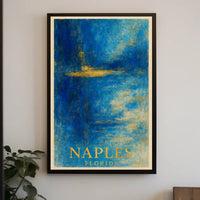 Naples Florida Poster Palm Trees Beach Sunset Wall Art