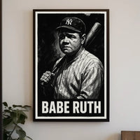 Babe Ruth Iconic Baseball Legend Poster