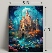 Enchanted Underwater Castle Poster