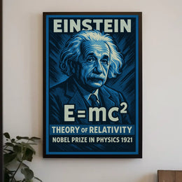 Einstein Relativity Vintage Sci Art Collectors Poster