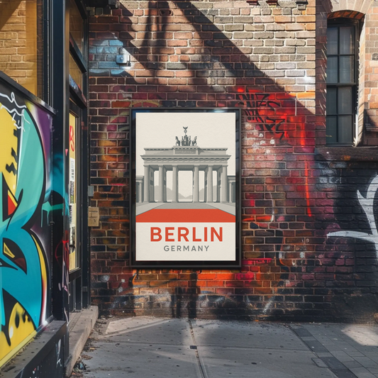 Berlin Germany Brandenburg Gate Minimal Architecture Poster