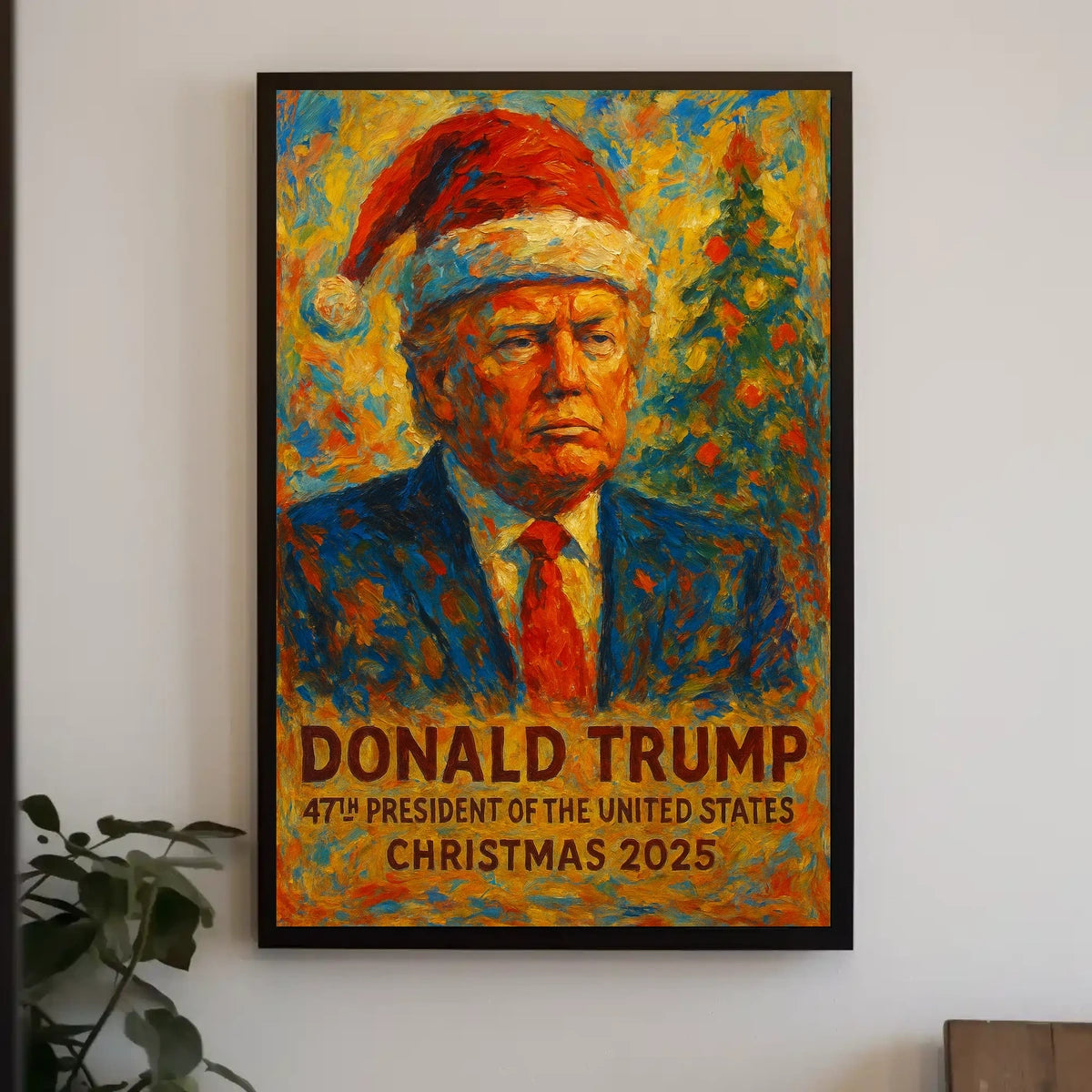 Vibrant Santa Christmas 2025 Impressionistic Art Poster