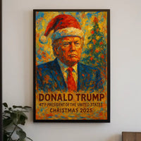 Vibrant Santa Christmas 2025 Impressionistic Art Poster