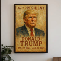 Trump Vision Resolve Oil Painting Expressionism Patriotic Leadership Portrait Collectible Poster