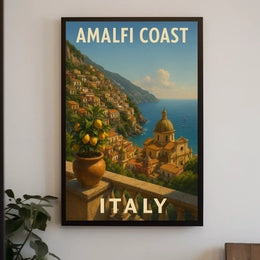 Amalfi Coast Italy Poster Wall Art Print Museum Quality