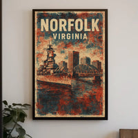 Norfolk Naval Heritage Vintage Collectors Poster