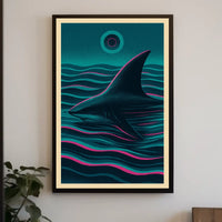 Shark In The Waves Poster