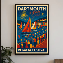 Dartmouth Regatta Festival Fireworks & Sails Travel Poster