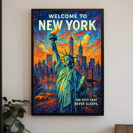 Welcome To New York Poster Modern Urban Life Wall Art