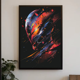 Futuristic Sci-Fi Helmet Poster: Bold Abstract Art