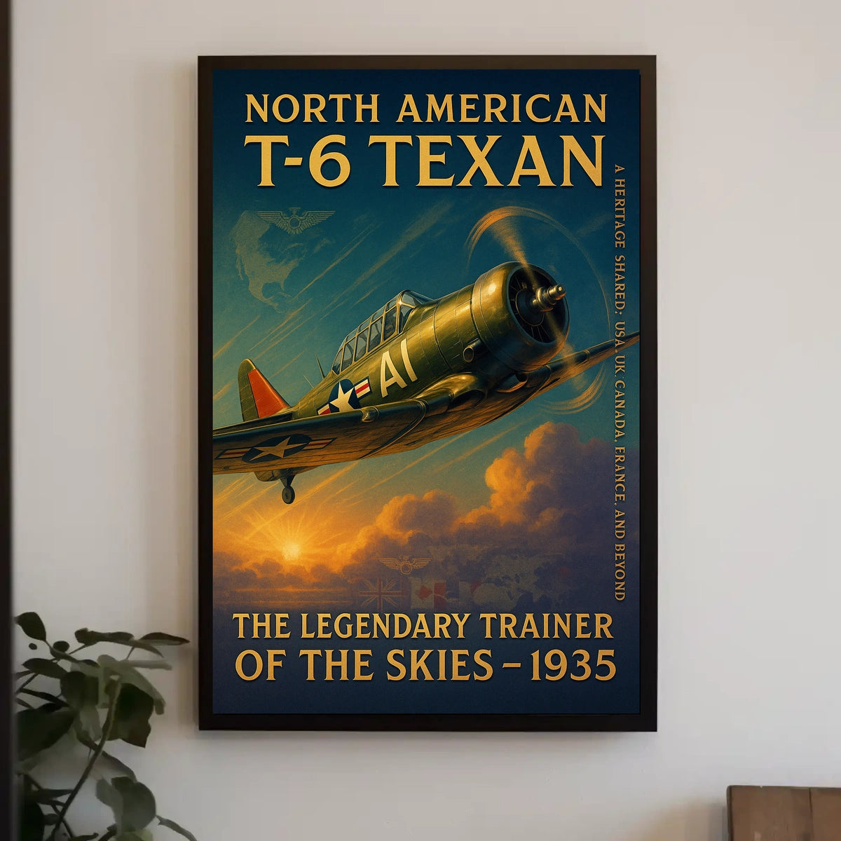 North American T-6 Texan Vintage Aviation Poster