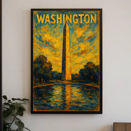 Washington Monument At Sunset Poster