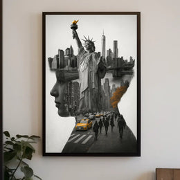 New York City A Symbolic Collage Poster