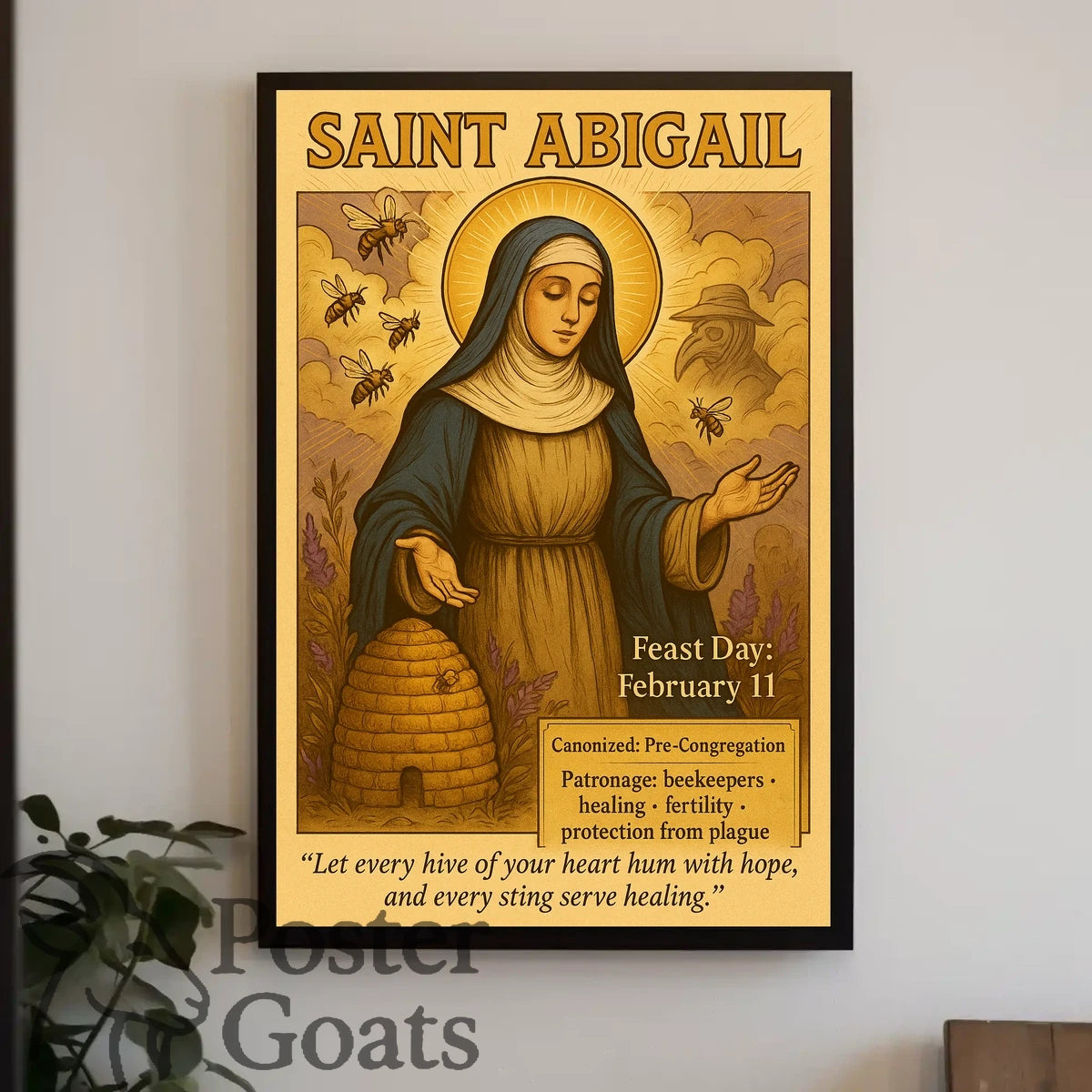 Saint Abigail Prayerful Vintage Religious Cultural or Heritage Poster
