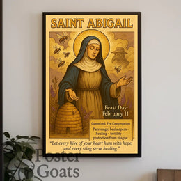 Saint Abigail Prayerful Vintage Religious Cultural or Heritage Poster