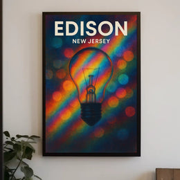 Edison New Jersey Scenic Minimalist Typography Poster