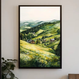 Ukraine Carpathian Mountains Countryside View Poster
