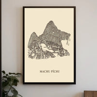 Machu Picchu A Line Art Tribute Poster