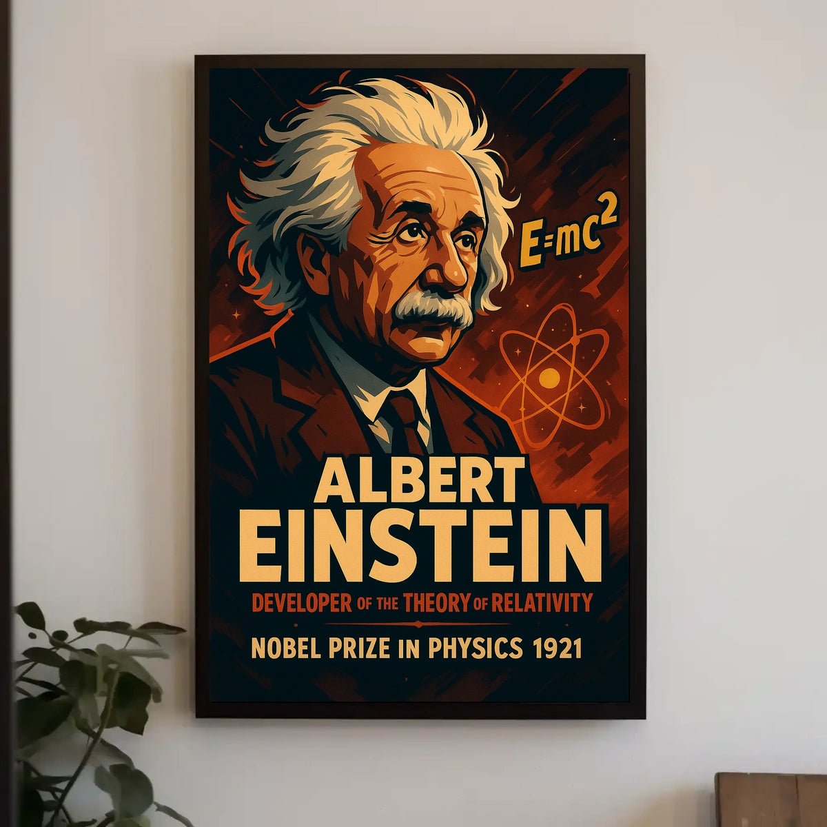Einstein Nobel Prize 1921 Vintage Science Collectors Poster