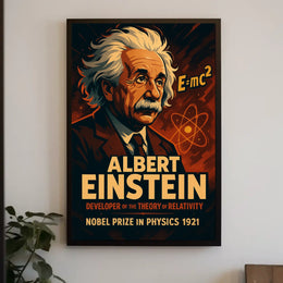 Einstein Nobel Prize 1921 Vintage Science Collectors Poster