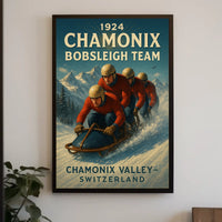 1924 Chamonix Bobsleigh Team Poster