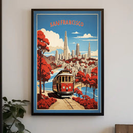 San Francisco Skyline Vintage Travel Poster