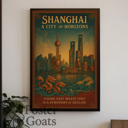 Shanghai Skyline Travel Poster