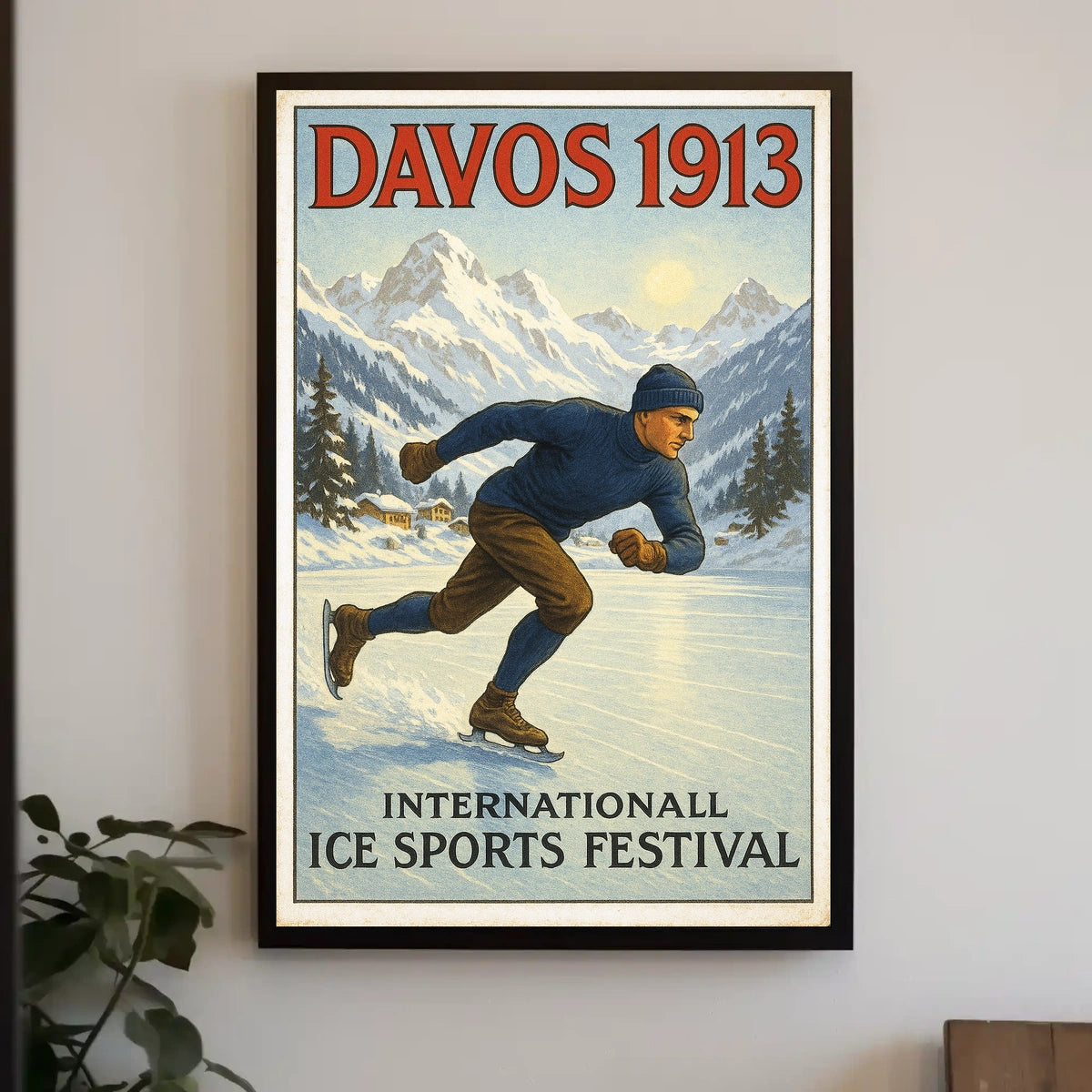 Davos 1913 International Ice Sports Festival Poster
