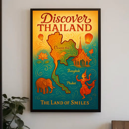 Discover Thailand The Land of Smiles Poster