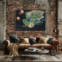 Japanese Oni Art: Mythical Creature Fantasy or Mythology Poster