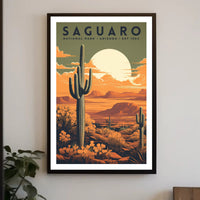 Saguaro National Park Desert Sunset Poster Print