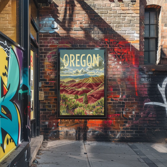 Oregon Painted Hills Wilderness Travel Poster
