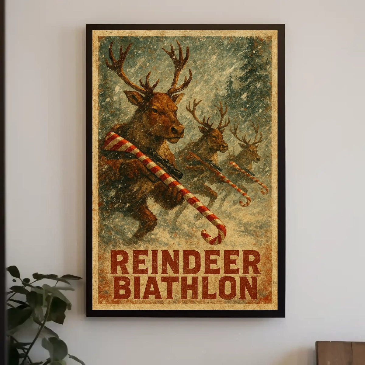 Reindeer Biathlon Poster