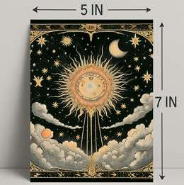 Celestial Sun and Symbols Space or Astronomy Poster