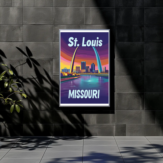 St. Louis, Missouri Vintage Travel Poster