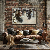 Vintage European Café Life: Impressionistic Art Poster