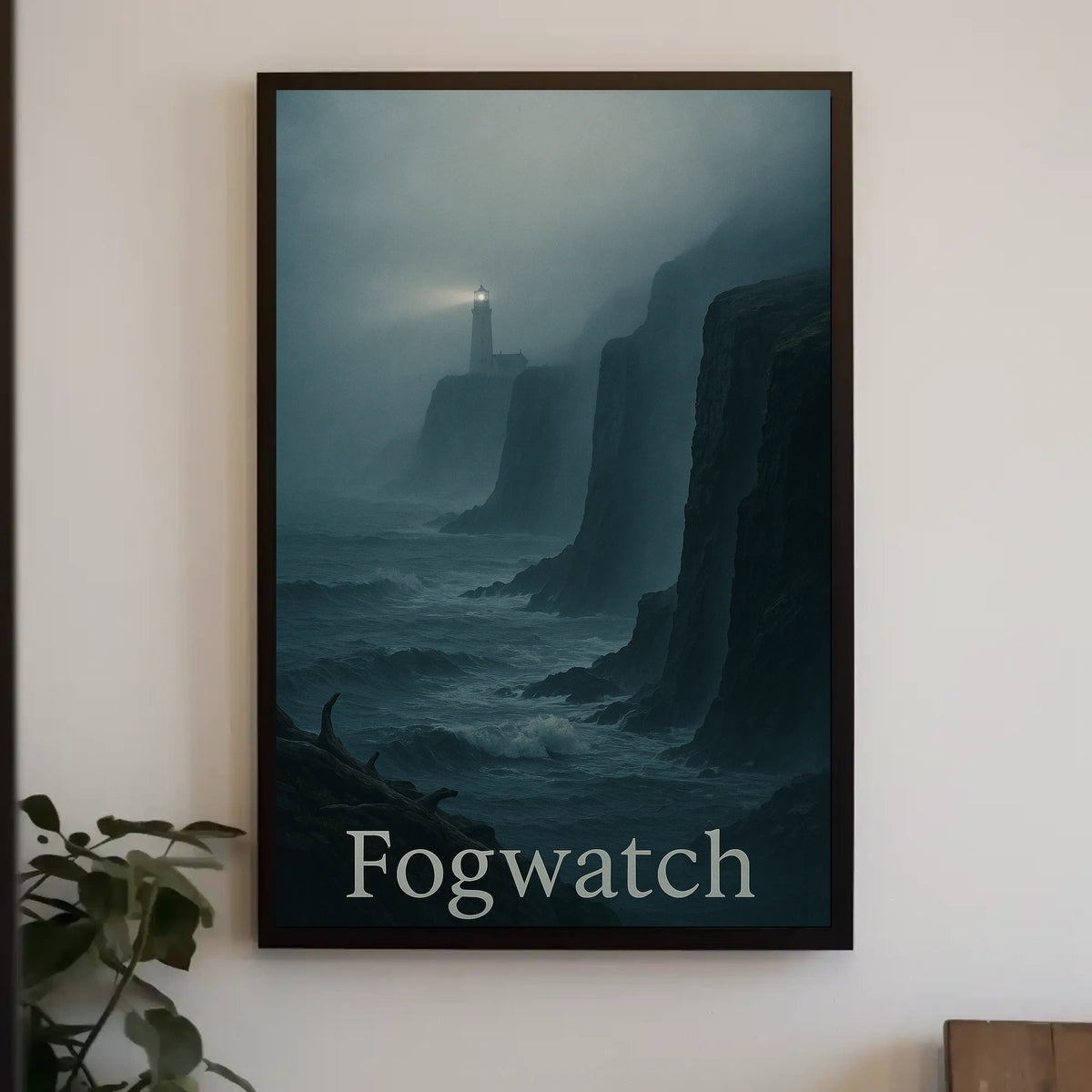 Fogwatch: Coastal Solitude Lighthouse Atmospheric Artistic Poster