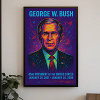George W. Bush Neon Art Historical or Presidential Poster