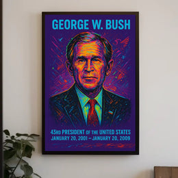 George W. Bush Neon Art Historical or Presidential Poster