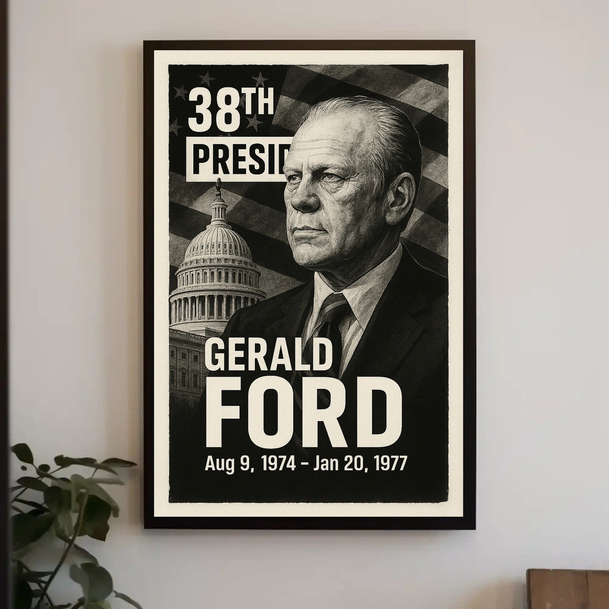 Gerald Ford 38th President of the United States Digital Montaje Poster