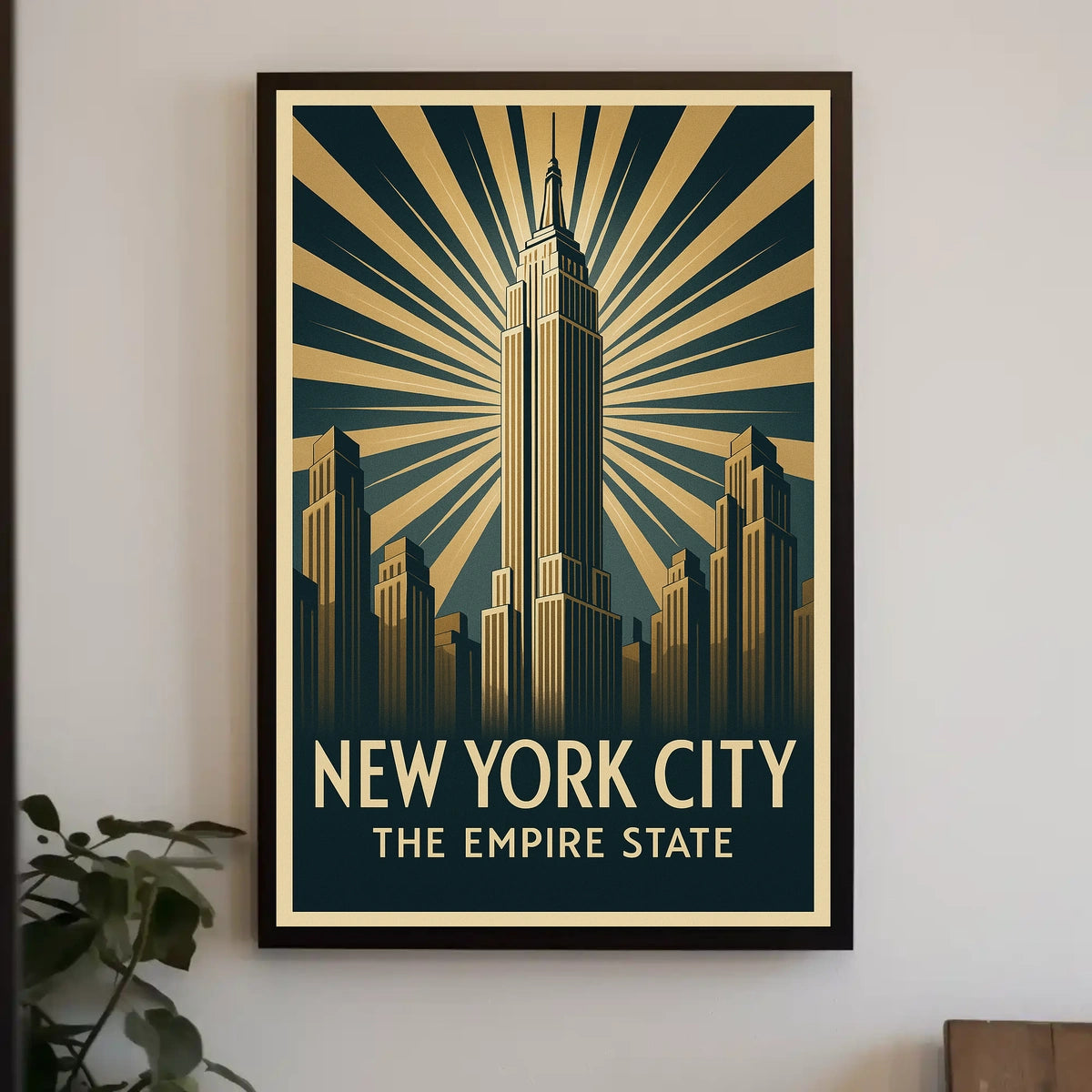 Empire State Building Poster Vintage Travel Wall Art
