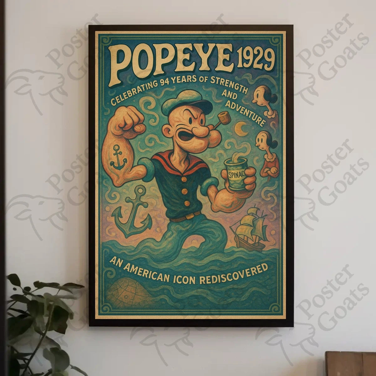 Popeye 94th Anniversary Vintage Pop Culture Poster